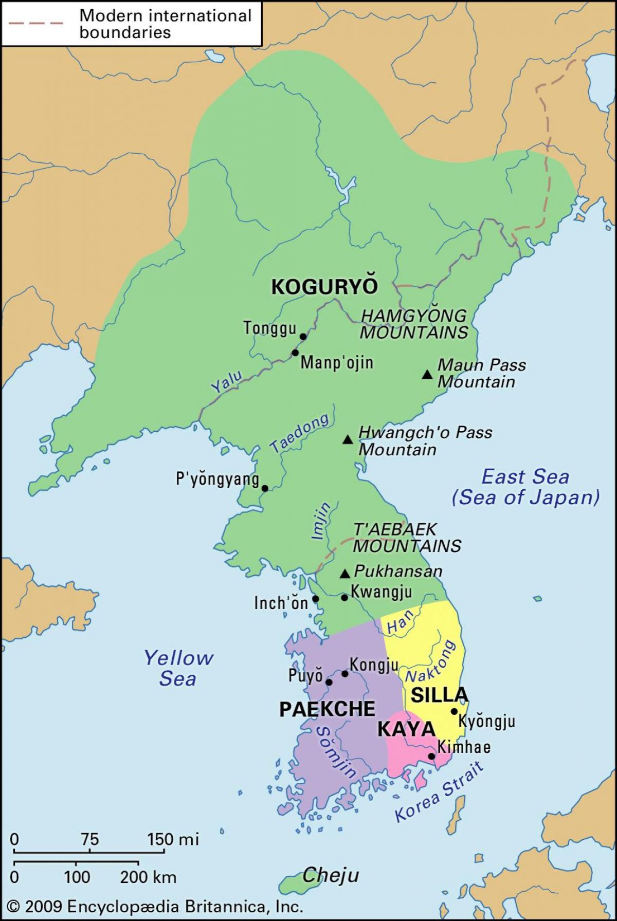 Mappa storica della Corea del Sud (ROK)