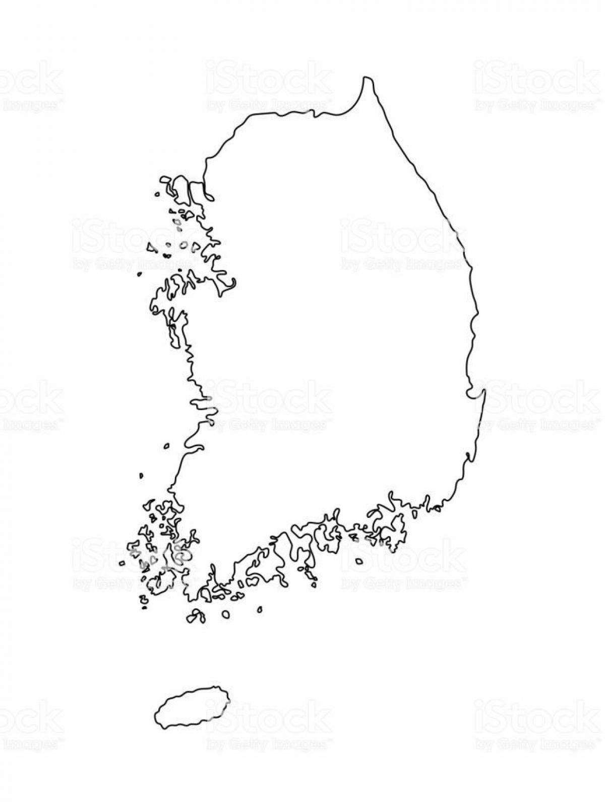 Mappa della Corea del Sud vuota (ROK)
