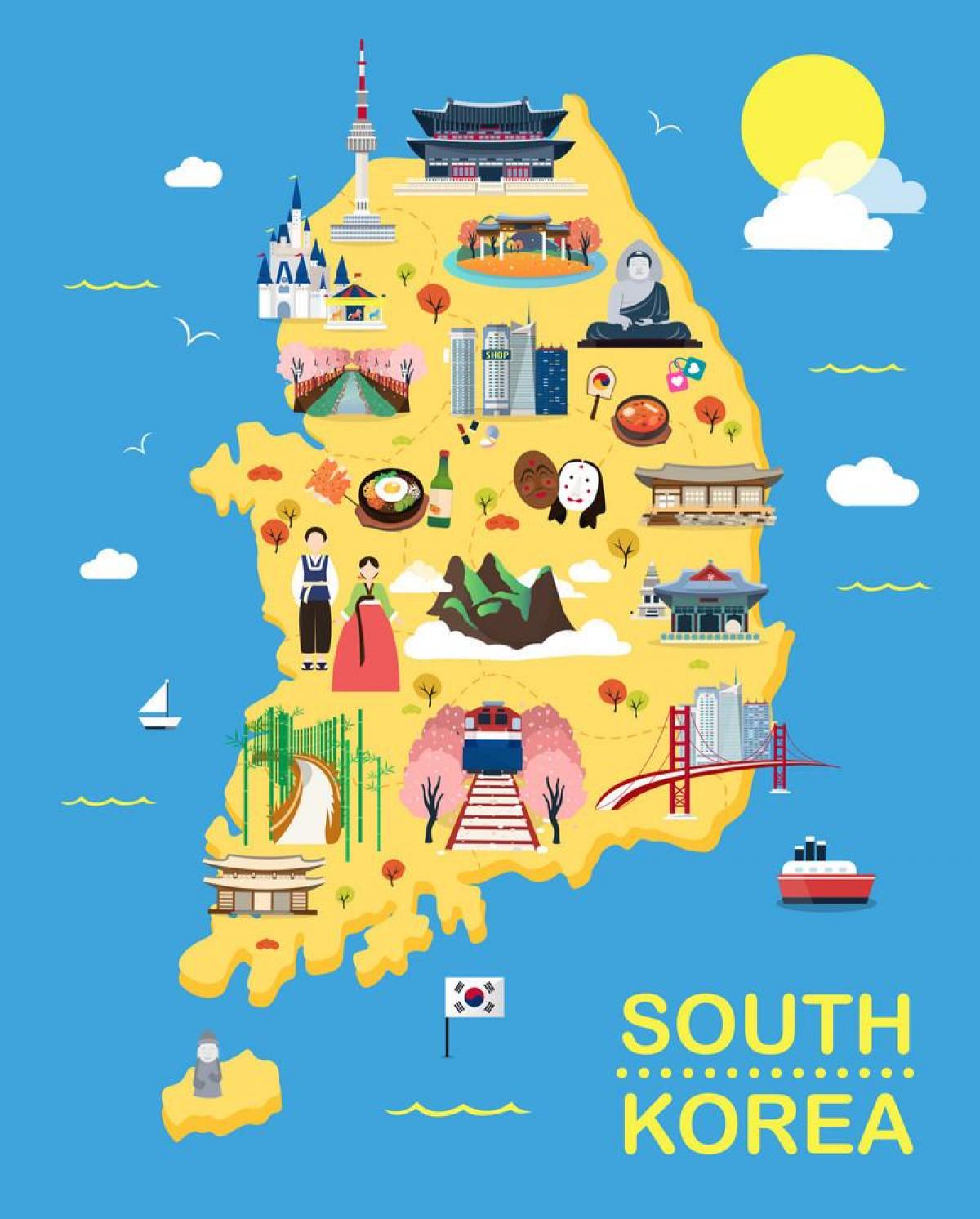 Corea del Sud (ROK) mappa delle attrazioni turistiche