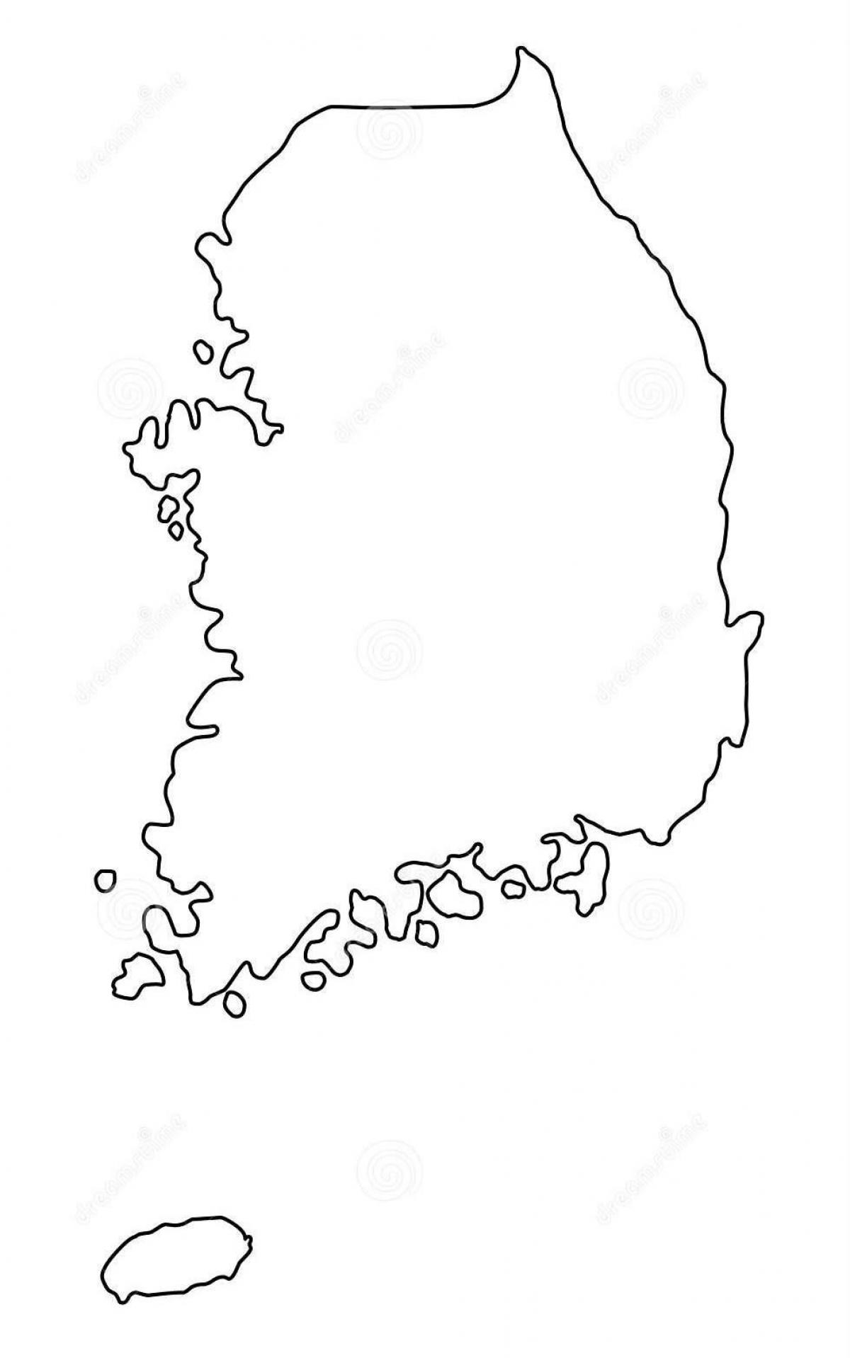 Mappa dei contorni della Corea del Sud (ROK)