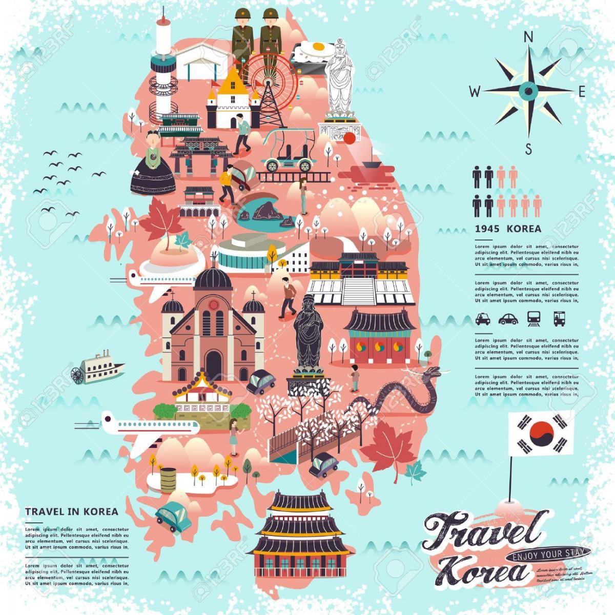 Mappa di viaggio Corea del Sud (ROK)