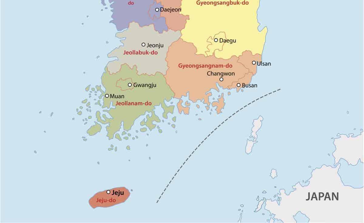 Mappa Corea del Sud (ROK)